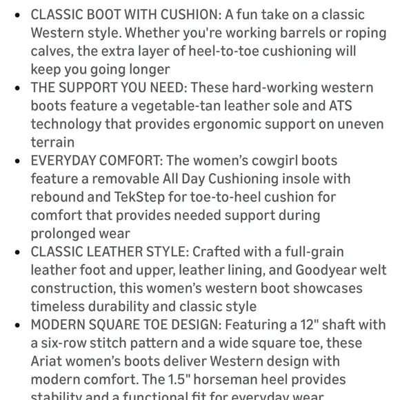 Ariat Women’s Frontier Tilly Western Boots with Blue Accents Size 11B - Picture 16 of 16